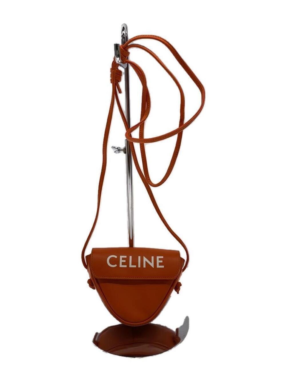 Celine Triangle Bag Shoulder Leather Orange